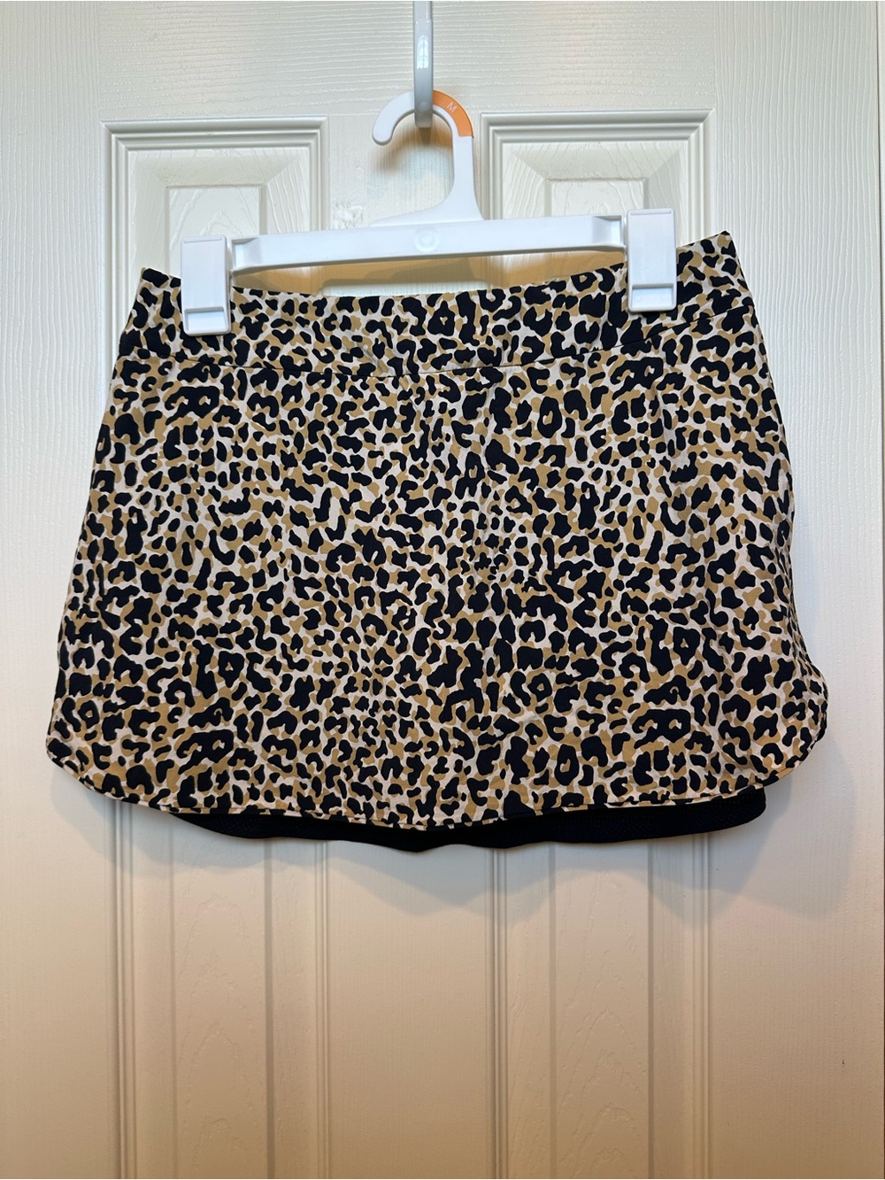 Outdoor Voices Leopard Print Mini Skirt - Beige and Black